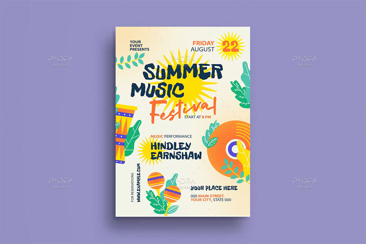 طرح تراکت جشنواره موسیقی تابستانی