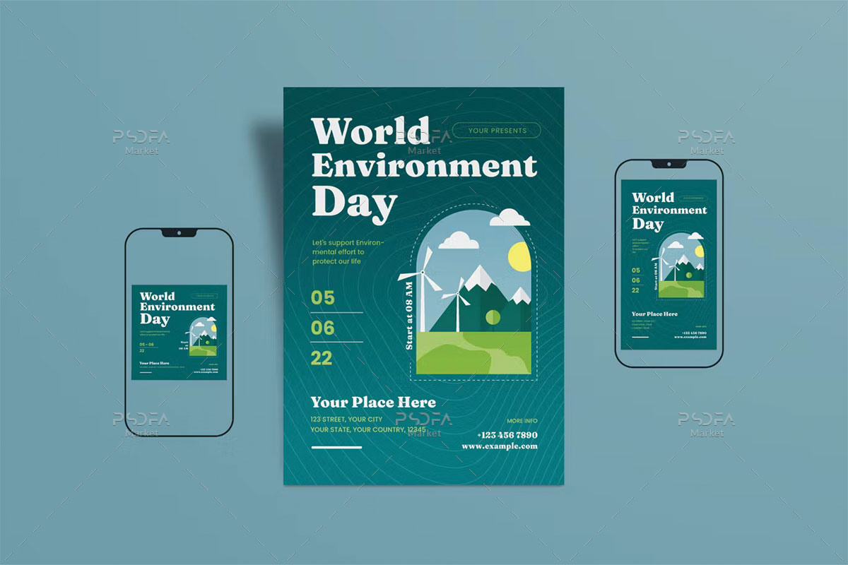 طرح تراکت روز جهانی محیط زیست + پست و استوری اینستاگرام