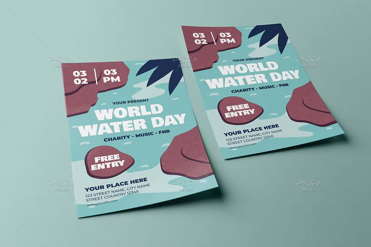 طرح لایه باز پوستر روز جهانی آب