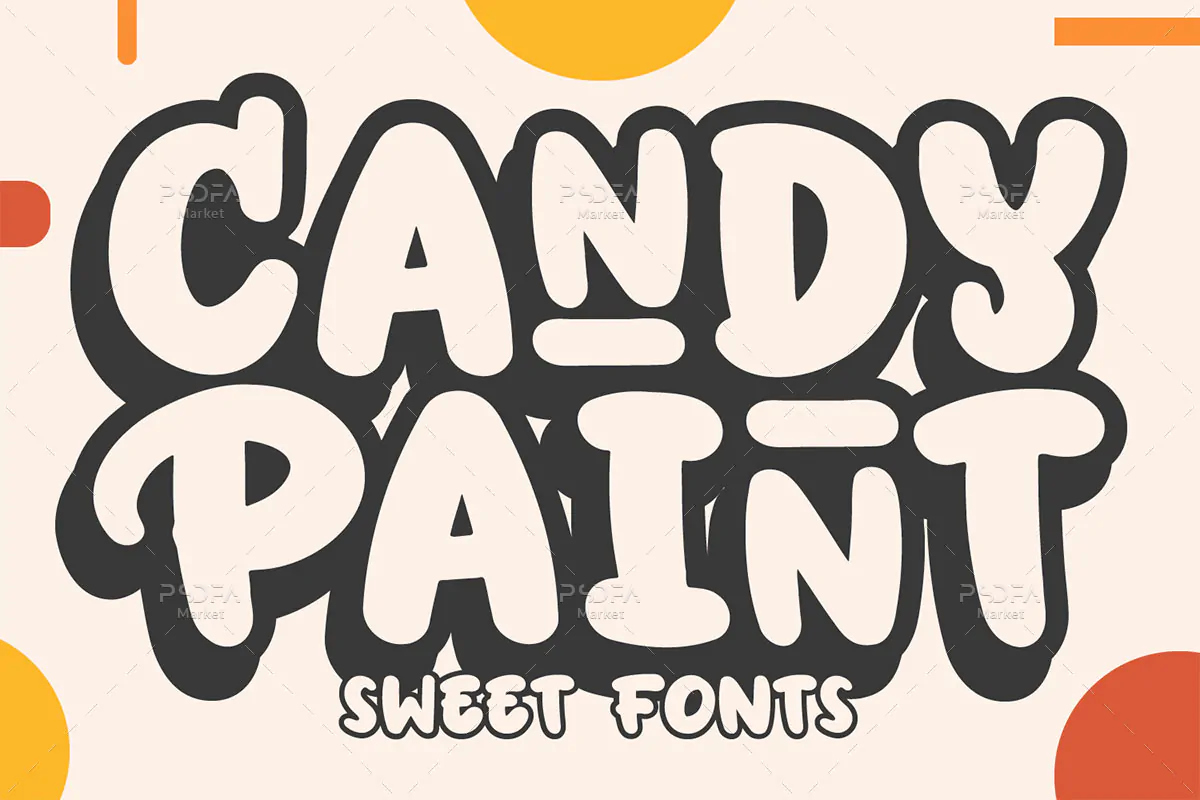 فونت حبابی کودکانه و بامزه Candy Paint