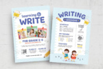 طرح تراکت آموزش نوشتن برای کودکان