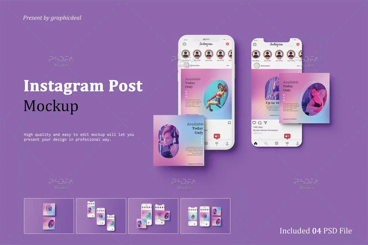 موکاپ پست اینستاگرام