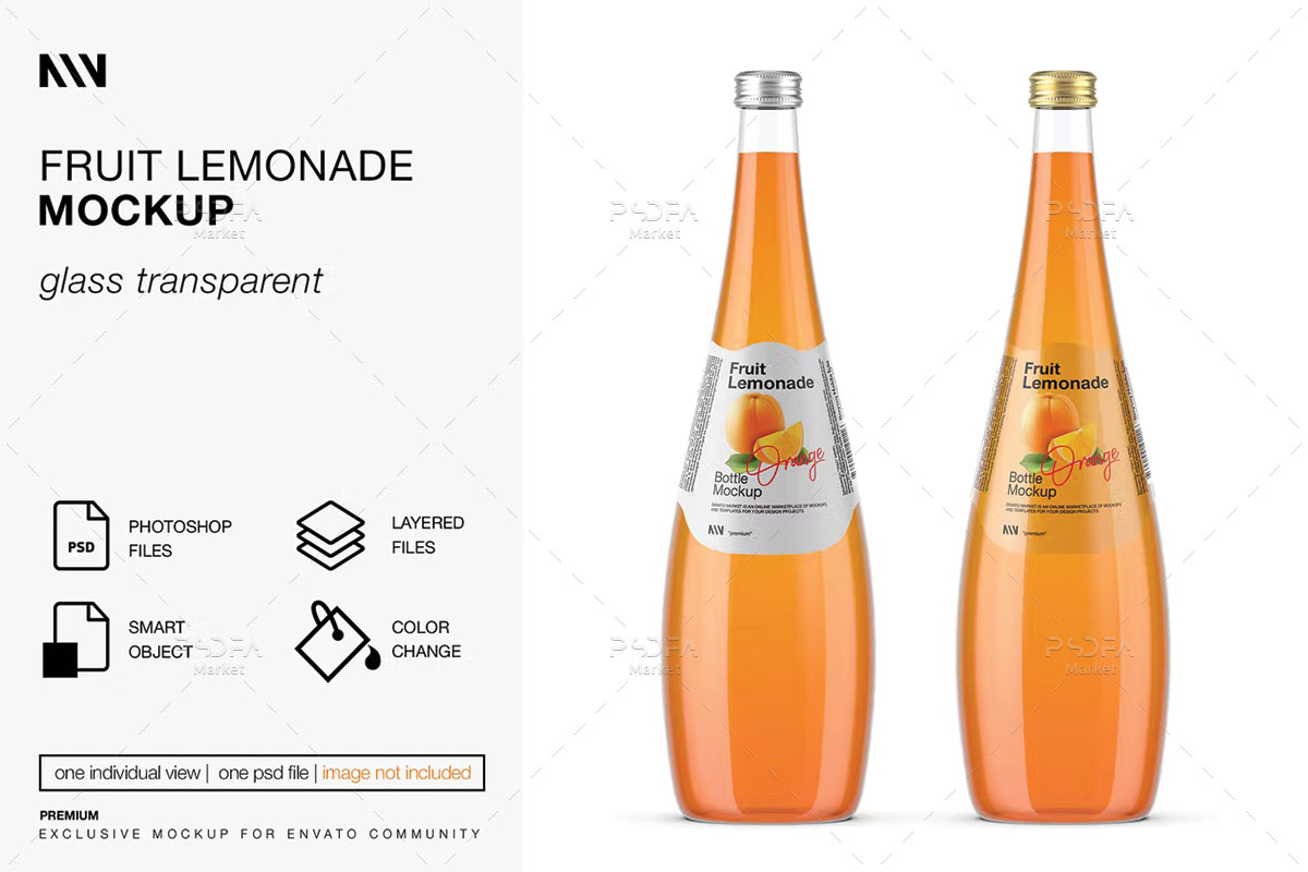موکاپ بطری لیموناد پرتقال