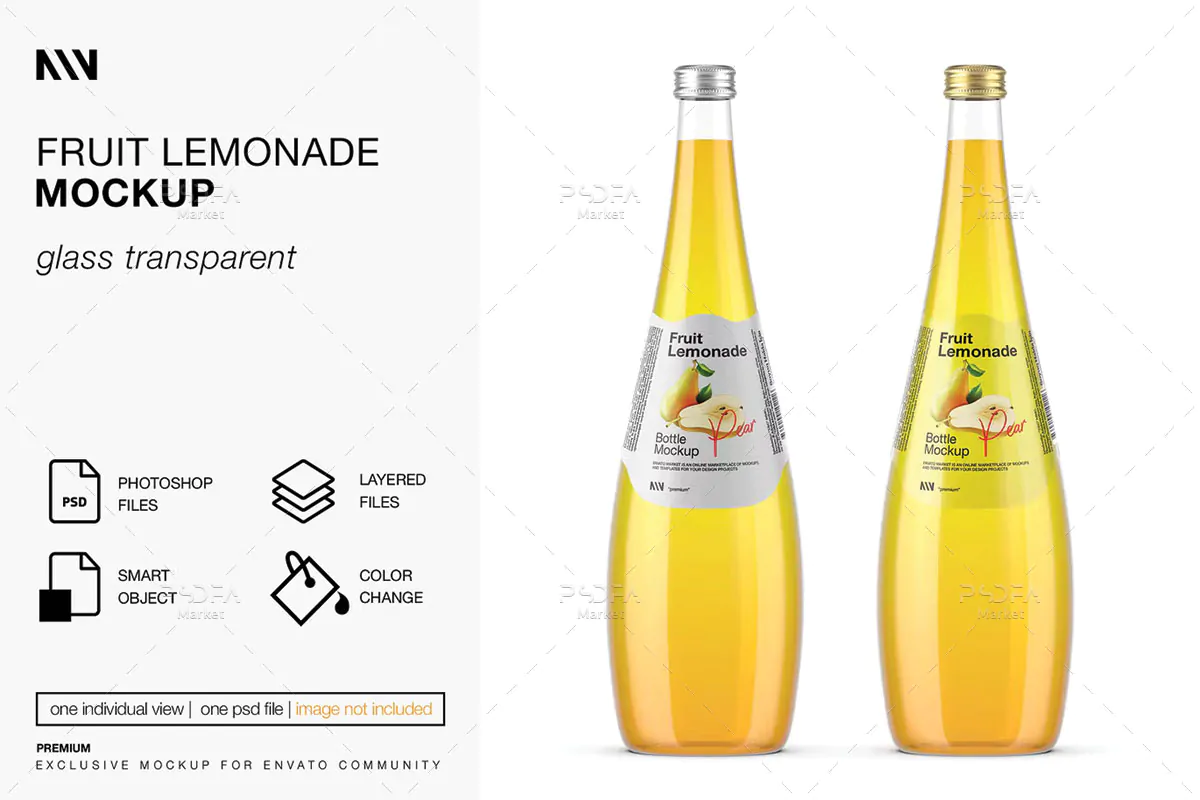موکاپ بطری لیموناد گلابی