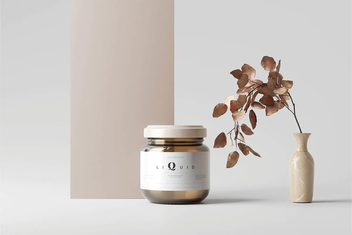 موکاپ ظرف شیشه ای بسته بندی