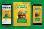 طرح تراکت همبرگر و رستوران + پست و استوری اینستاگرام