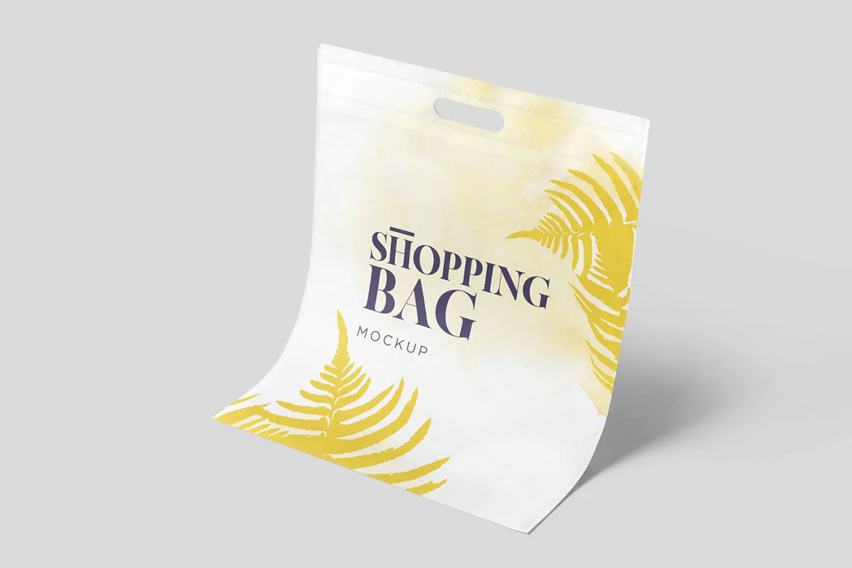 موکاپ ساک دستی پارچهای فلت D Cut Bag موکاپ ساک دستی پارچهای فلت D Cut Bag