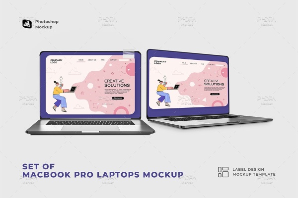 موکاپ لپ تاپ مک بوک پرو MacBook Pro Laptops