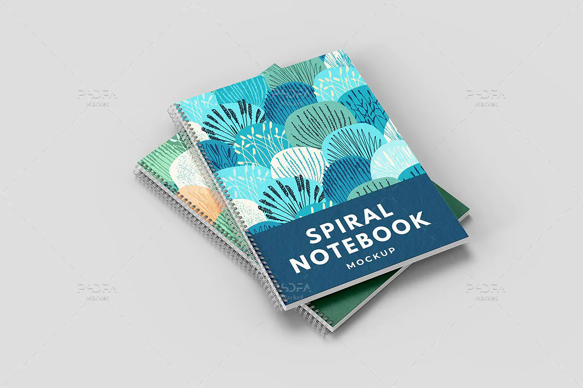موکاپ دفتر سیمی و فنری Spiral Notebook - 4 موکاپ دفتر سیمی و فنری Spiral Notebook - 4
