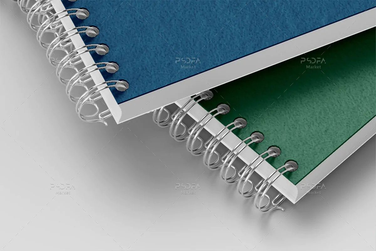 موکاپ دفتر سیمی و فنری Spiral Notebook - 12 موکاپ دفتر سیمی و فنری Spiral Notebook - 12