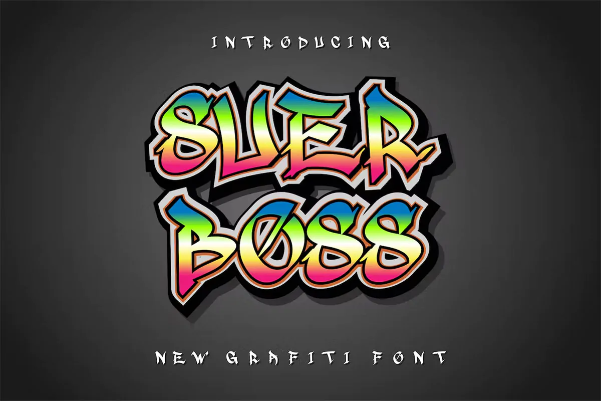 فونت گرافیتی و دیوار نگاری SuerBoss