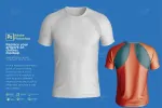 موکاپ تیشرت یقه گرد رگلان مردانه