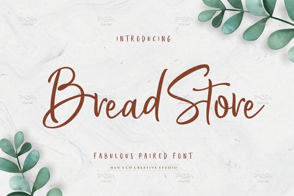 فونت یکسره نویسی جذاب و جالب Bread Store