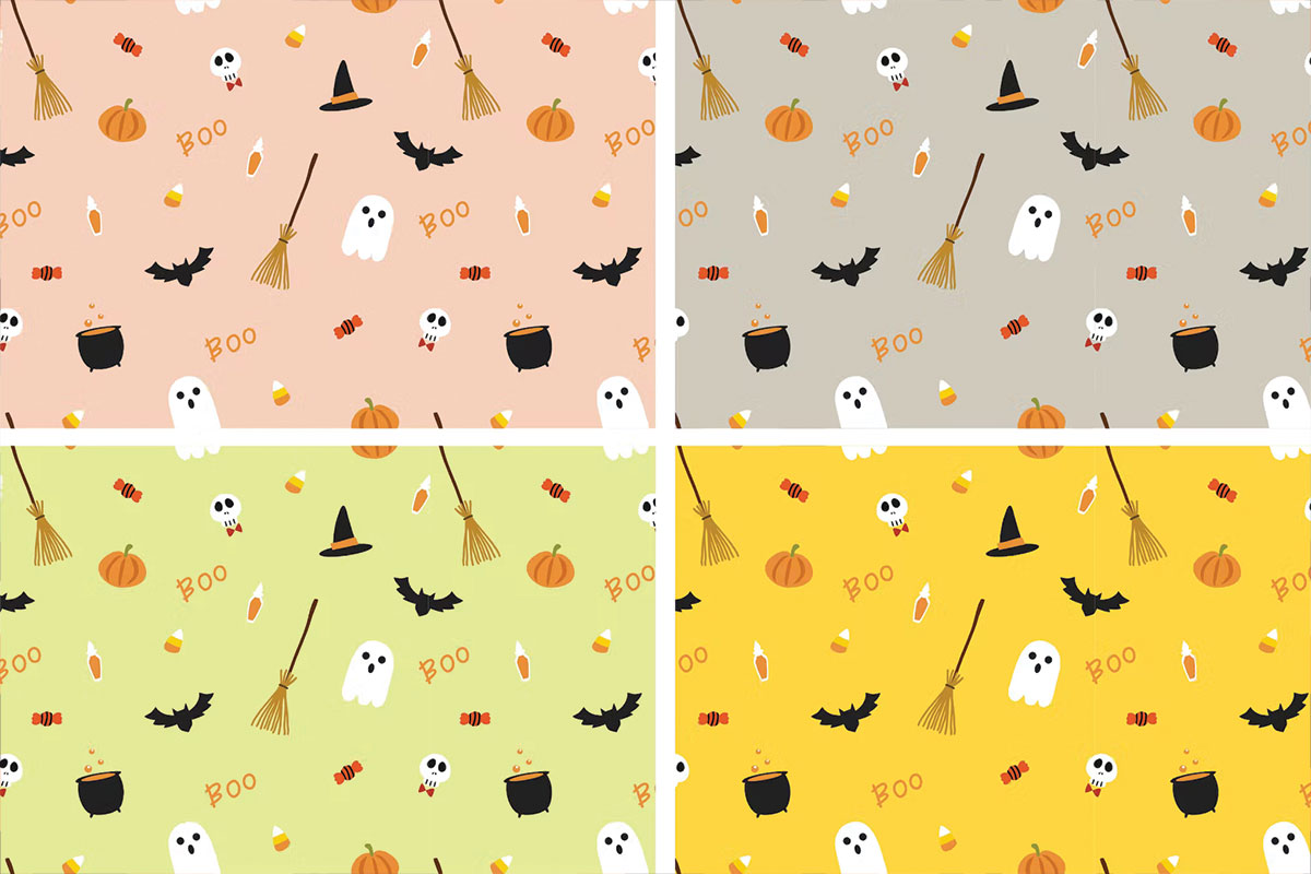 پترن هالووین Halloween Seamless Pattern