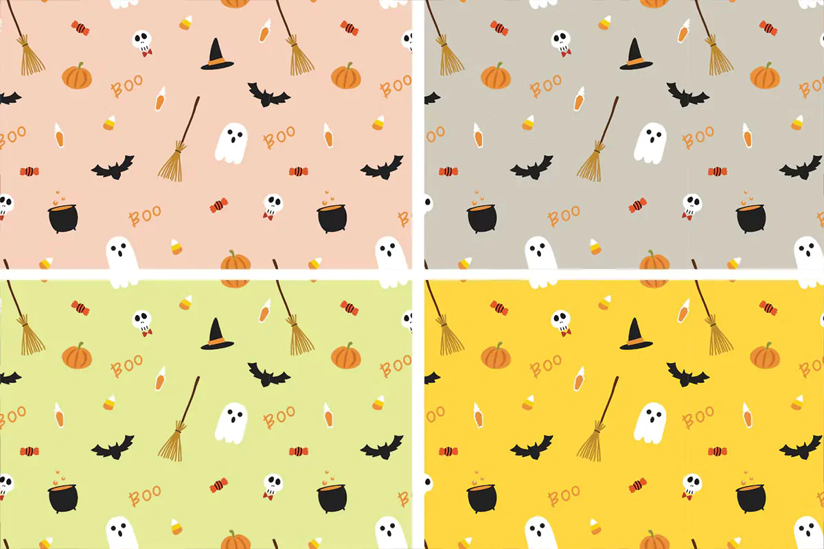 پترن هالووین Halloween Seamless Pattern