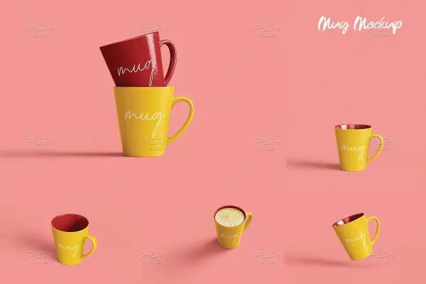 موکاپ ماگ سرامیکی دسته دار