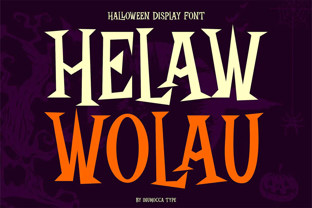 فونت ترسناک هالووین Helaw Wolau