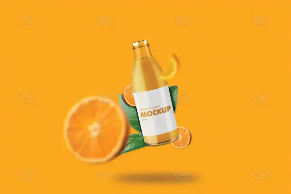 موکاپ لیبل بطری آبمیوه شیشه ای - 11