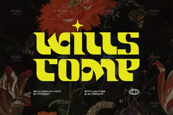 فونت انحنا دار مدرن Wills Come