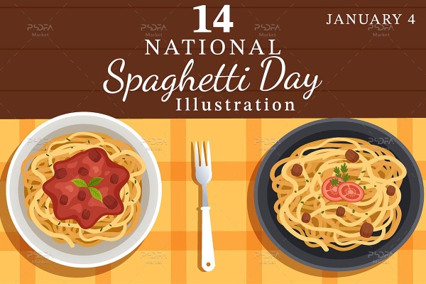 طرح وکتور روز جهانی اسپاگتی و ماکارونی