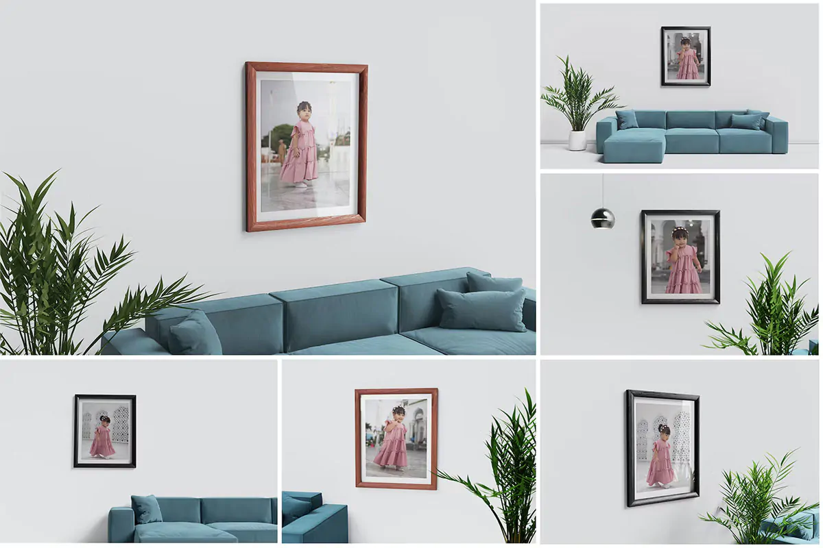 موکاپ قاب عکس چوبی