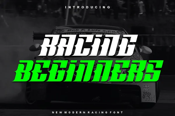 فونت مسابقات اتومبیلرانی Racing Beginners