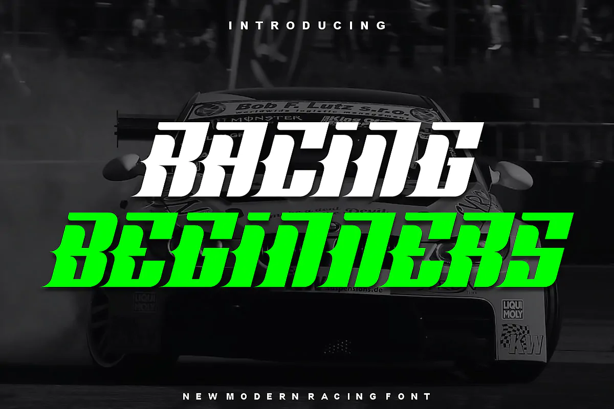 فونت مسابقات اتومبیلرانی Racing Beginners