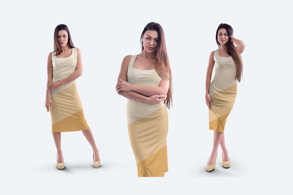 موکاپ پیراهن آستین حلقه ای زنانه - 2 موکاپ پیراهن آستین حلقه ای زنانه - 2