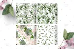 بک گراند گل و برگ آبرنگی یکپارچه