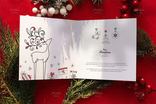 موکاپ کارت تبریک کریسمس