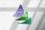 موکاپ استیکر مثلثی - 9 موکاپ استیکر مثلثی - 9