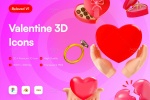 آیکون 3D رمانتیک و عاشقانه ولنتاین
