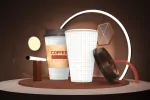 موکاپ لیوان قهوه با تم و افکت نئونی