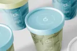 موکاپ ظرف بسته بندی بستنی پلاستیکی درب دار