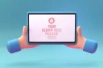 موکاپ موبایل در دست کمیک و 3D