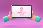 موکاپ موبایل در دست کمیک و 3D