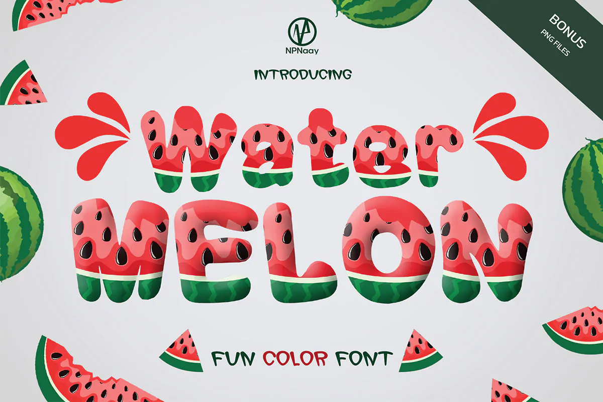 فونت شاد و رنگی Water Melon