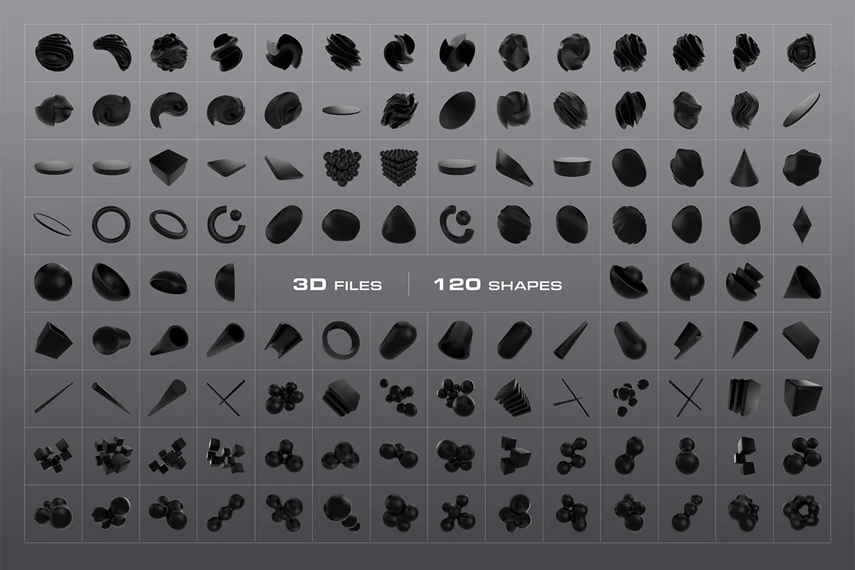 PNG اشکال 3D تیره