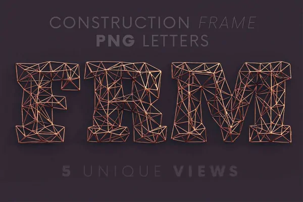 PNG حروف 3D طرح اسپیس فریم