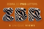 PNG حروف 3D طرح گورخر