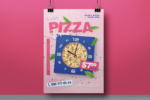 طرح تراکت وقت پیتزا برای فست فود