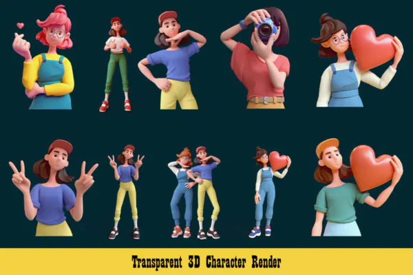 40 PNG کاراکتر دختر 3D