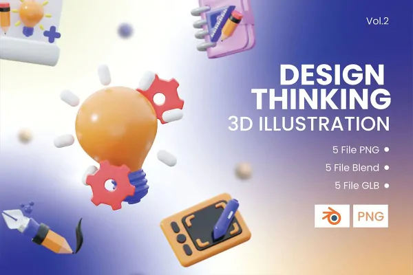 5 آیکون مفهومی طراحی 3D