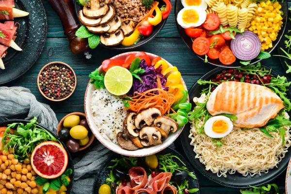 عکس استوک مجموعه غذاهای سالم رژیمی