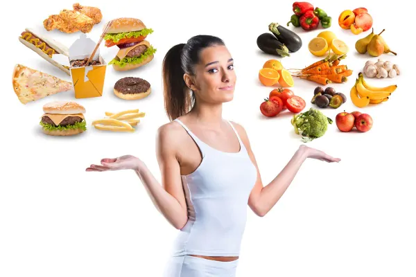 عکس استوک غذای سالم یا ناسالم مفهومی