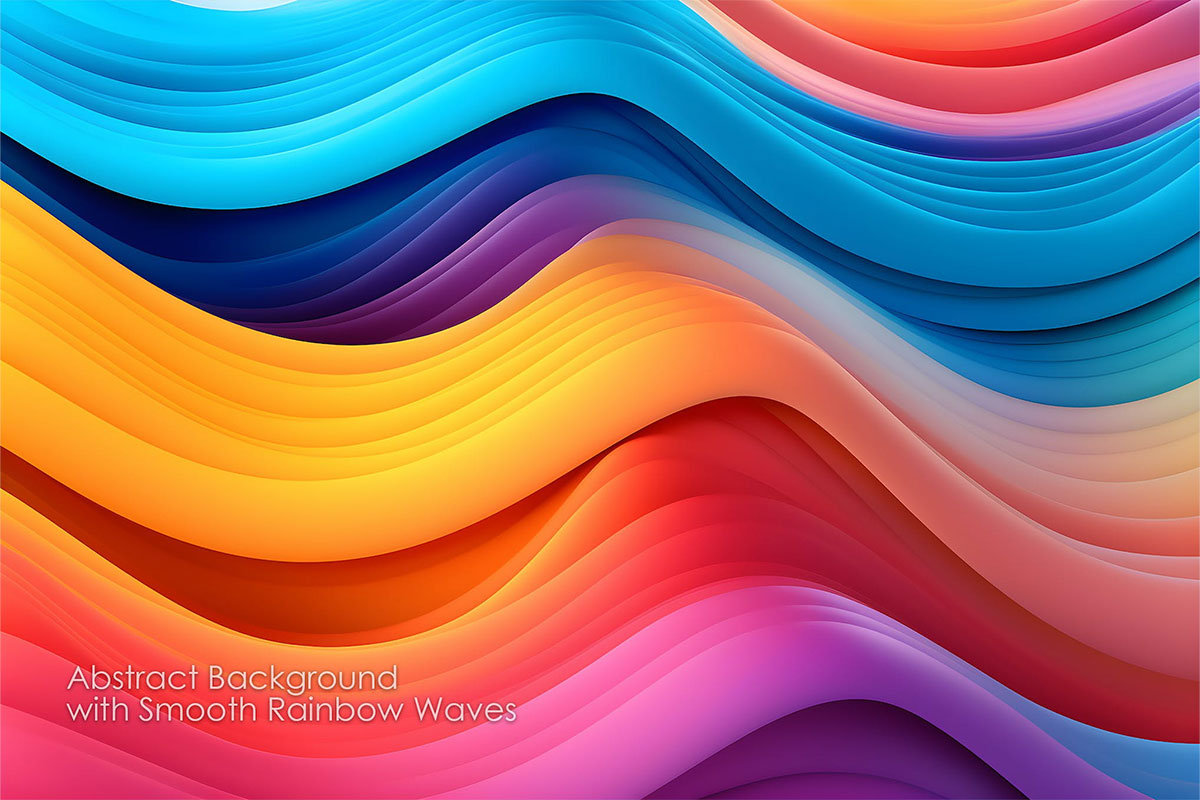 بک گراند موج های رنگین کمانی