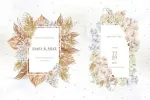 طرح آبرنگی دسته گل و تاج گل بوهو
