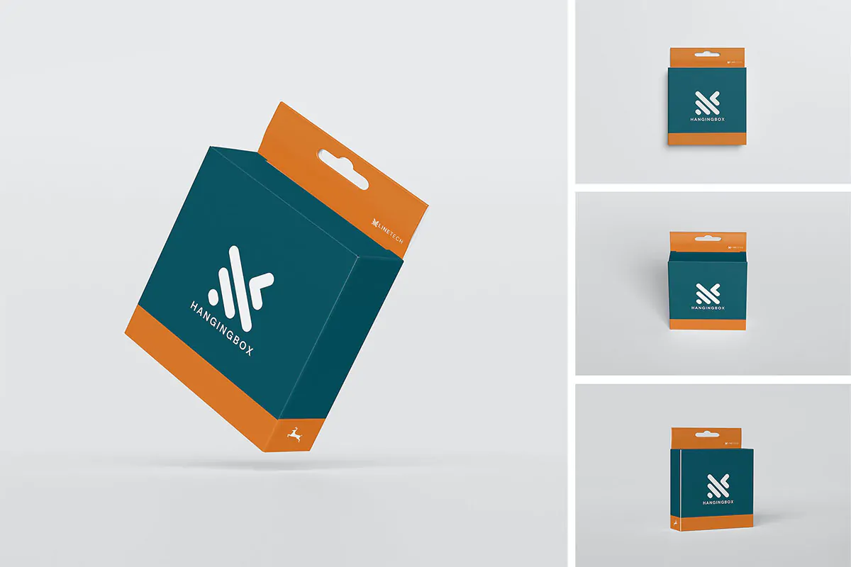 موکاپ جعبه محصول آویز دار