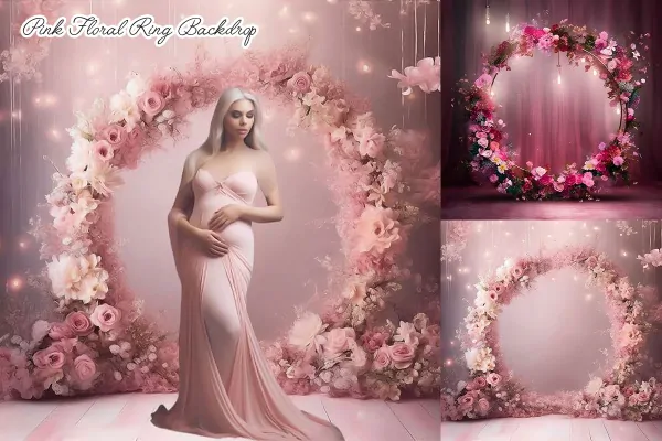 بک دراپ حلقه گل برای آتلیه