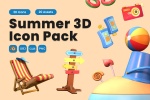 آیکون تابستان و ساحل 3D